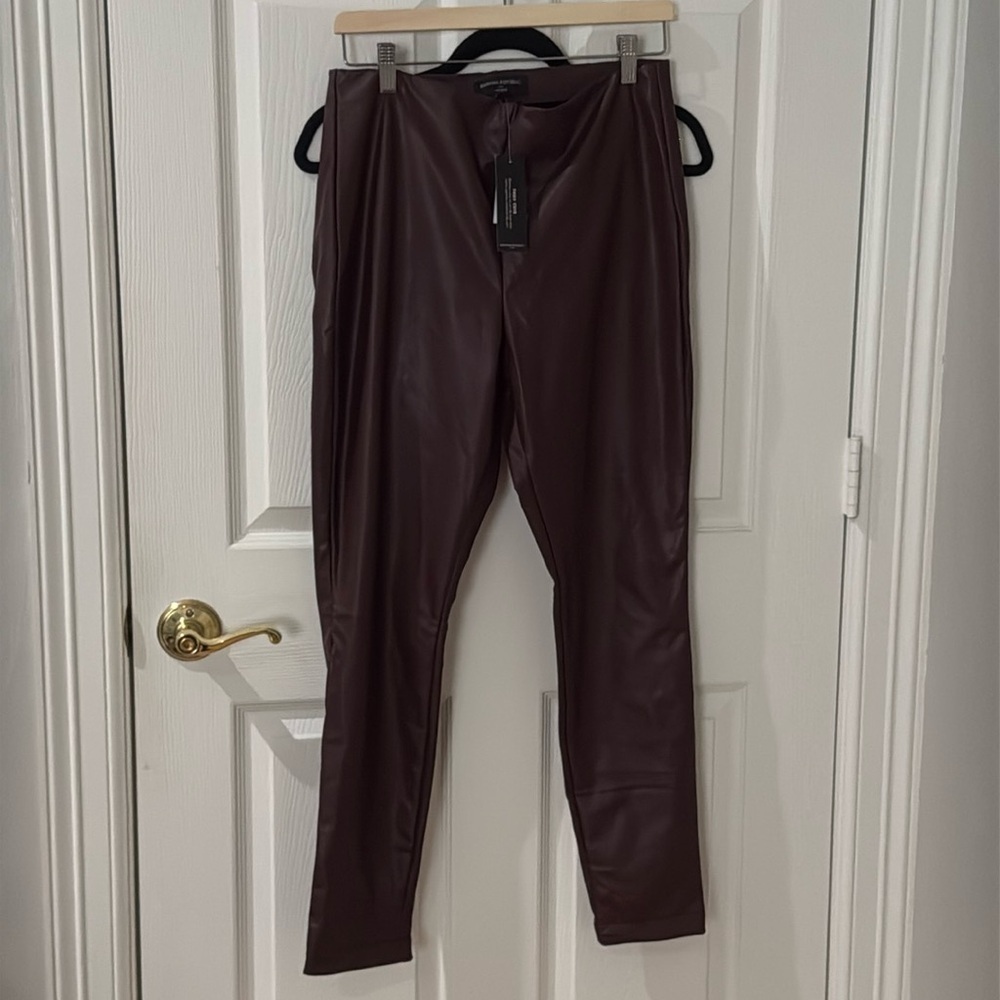 NWT BURGANDY FAUX vegan leather legging banana republic factory size medium